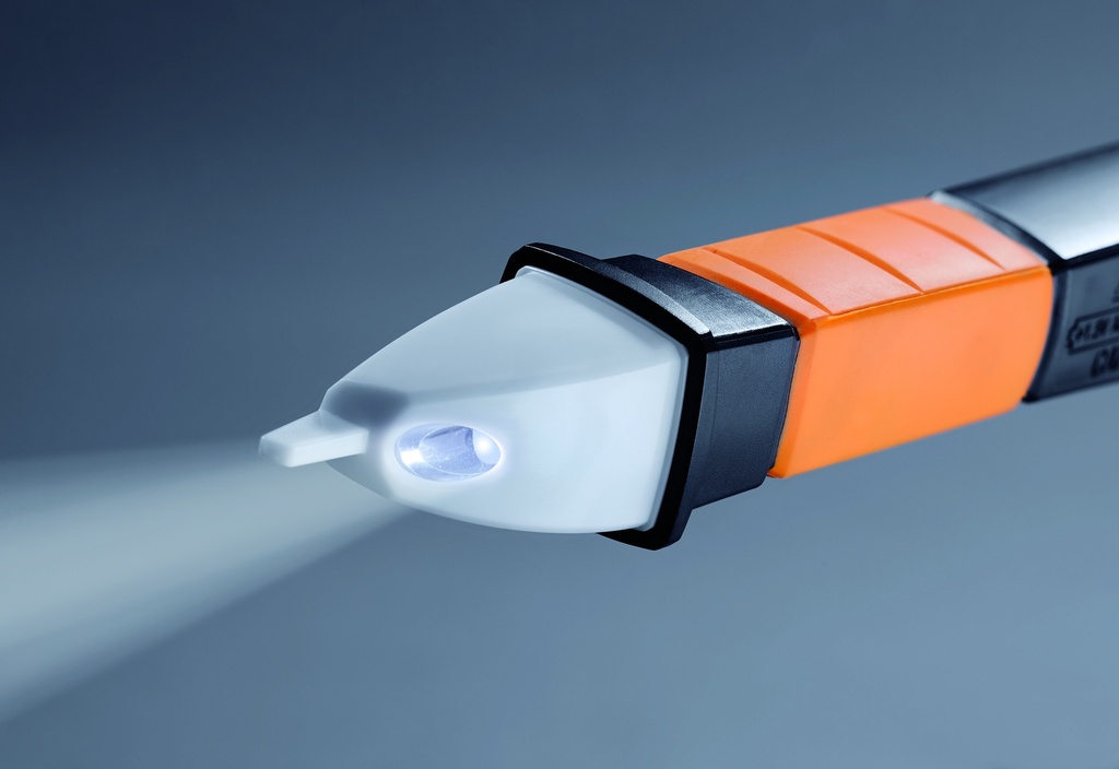 Testo 745 - Detector de tensão s/ cont. p/ detec. de circ. energiz. ou aterr. inapropriado, indic. de LED verm.