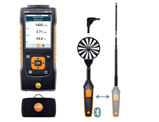 [0563 4409] testo 440dp (Combokit 1) - Fluxo de Ar com Bluetooth
