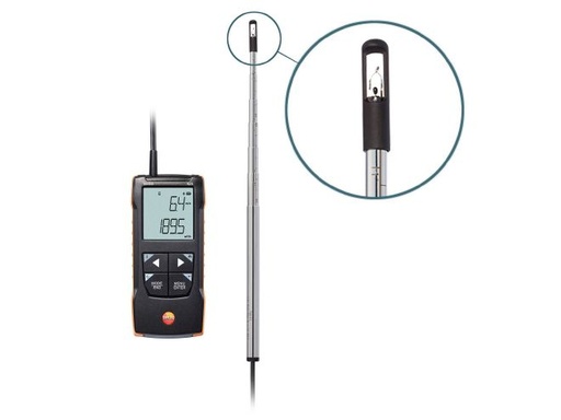 [0563 0425] testo 425 - Anemômetro de fio quente digital com conexão de aplicativo